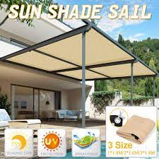 3 Size 1 8m Sunproof Sun Shade Sail Canopy Shelter Uv Awning Mesh Net Patio Pool Garden Sun Sail Shade Shade Sail Sail Canopies