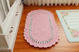 Pembe Kreasyon Penye Iplikten Pembe Oval Orgu Kilim Ve Yapilisi Kilim Pembe Orgu