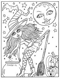 Hocus Pocus Witches Printable Coloring Pages For Adults Halloween Fun Halloween Witch Whimsical Coloring Book Halloween Coloring Book Halloween Coloring Book Witch Coloring Pages Halloween Coloring