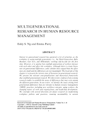 Human capital development is a fresh consultancy, created specifically to help organizations succeed by focusing on their greatest resource, people. Pdf Multigenerational Research In Human Resource Management