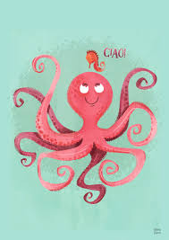 Octopus Print Sea Poster Digital Download Octopus Wall Art Octopus Illustration Octopus Art