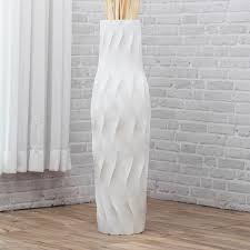 Leewadee small floor standing vase for home decor centerpiece table vase, 15x41 cm, mango wood, brown. Leewadee Tall Big Floor Standing Vase For Home Decor 36 Inches Mango Wood White