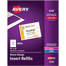 Get it done right with avery design and print and a variety of other templates and software at avery.com. Avery 5392 Avery Name Badge Insert Refill Ave5392 Ave 5392 Office Supply Hut