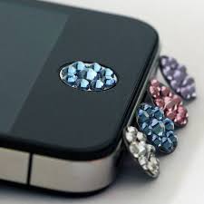 Amazon Com One Piece Blue Bling Rhinestone Iphone Home Button Sticker In Clear Plastic Bag Cell Phon Iphone Buttons Iphone Button Stickers Iphone Accessories