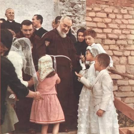Padre Pio Devotions | Padre Pio greets children on the day of their first  holy communion. A Spiritual Reflection: “Let us imagine that we are a brush  in the hand... | Instagram