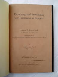 Den mit 10 000 euro dotierten ersten preis erhielten andré domes. Entstehung Und Entwicklung Der Tagespresse In Agypten By Galal Kamal Eldin Minor Rubbing Vg Boards 1939 Expatriate Bookshop Of Denmark