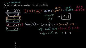 Variance And Standard Deviation Of A Discrete Random Variable Video Khan Academy