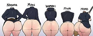 jujutsu kaisen, kasumi miwa, kugisaki nobara, nishimiya momo, toge inumaki  - Rule 34 World