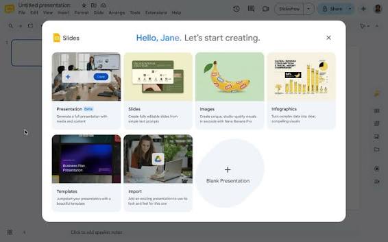 Create fully native and editable presentations with Gemini in Google Slides