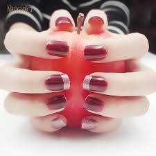24pcs Glitter Fake Nail Art Design French Tips Red Short Fake Nails Acrylic Fashion Diy Manicure Nail Supply For this reason, french manicures are a highly desirable look.
