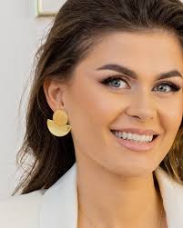 Kolczyki srebrne pozłacane geometryczne