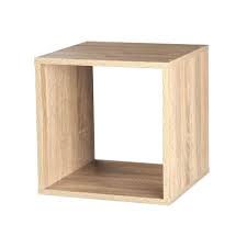 White Oak Stackable Storage Cube Wooden Display Shelving Storage Side Unit Table Ebay