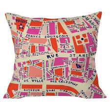 Pair them with a comfy vintage sofa for relaxing in style. Pink Holli Zollinger Paris Map Throw Pillow 20 X20 Deny Designs Target
