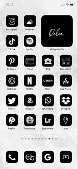 Ios 14 black and white app icons. Ios 14 App Icons Black Minimal White Tropical Black City Urban Style Minimalist Widgets With Quotes Social Media Logos App Icon Black App App