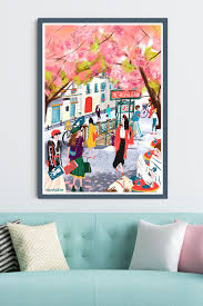 Almond Blossom Living Room Gallery Wall Decor Paris Metro Living Roomprint Spring City Illustrated Home Decor Poster In 2020 Poster Wall Art Botanical Wall Art Gallery Wall Decor