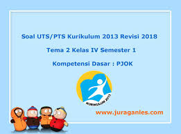Soal Uts Pts Tema 2 Pjok Kelas 4 Semester 1 K13 Revisi 2018 Juragan Les