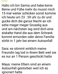 Auf «whatsapp» macht mal wieder ein kettenbrief die runde. Horror Kettenbriefe Virale Geister Drohen Mit Tod Und Verstummelung Gwup Die Skeptiker