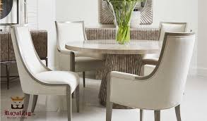 The small prospect dining table is a round dining table that easily sits 4 people. Los Altos Contemporary Dining Table With Upholstered Chairs Royalzig