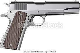 .45 automatic colt pistol (acp). Colt M1911 Pistole Isoliert Auf Weissem Vektor Canstock