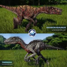 Jurassic world evolution is a business simulation video game developed and published by frontier developments. We Need The Herrerasaurus And The Troodon In Jurassic World Evolution From The Jurassic Park Th Arte Com Tema De Dinossauro Jurassic Park Animais Extintos