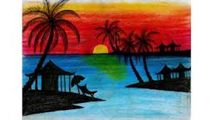 Drawing Sunset With Oil Pastels Bizimtube Creative Diy Ideas Crafts And Smart Tips Signup for free weekly drawing tutorials. drawing sunset with oil pastels