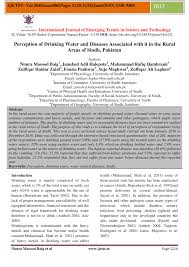 PDF) Nimra Masood Baig et al www.ijetst.in Perception of Drinking Water and  Diseases Associated with it in the Rural Areas of Sindh, Pakistan