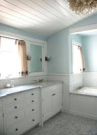 Planked Ceiling Bathroom By Kevin Oreck With Vaulted White Wood Plank Ceiling Capiz Master Bedroom Bathroom Wood Plank Ceiling Shabby Chic Bathroom