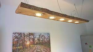 larche led hangelampe 120cm 5 leds massivholz rustikal decken leuchte ebay rustikale lampen kronleuchter selbst bauen diy lampenschirm