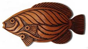 Textured fish, wood and aluminum fish sculpture from ghana. Fish Wall Sculpture Carved Wooden Fish Carving Fish Wood Carving Fish Carving Wood Carving Patterns