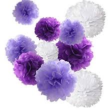 Shop rose flower kissing balls, hydrangea kissing balls, silk peony pomander flower balls and more! 18pcs Tissue Hanging Paper Pom Poms Hmxpls Flower Ball Wedding Party Outdoor Decoration Premium Tissue Paper Pom Pom Flowers Craft Kit Purple White 8 10 12 Amazon In Home Kitchen