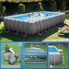 Intex Swimming Pool Frame Ultra Quadra 732x366x132 Cm Komplettset