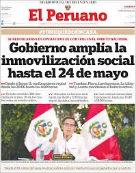 Horario de recepcion lunes a jueves de 8:30 a 17:00 horas, avisos a 48 horas. Newspaper El Peruano Peru Newspapers In Peru Saturday S Edition May 9 Of 2020 Kiosko Net