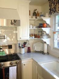Dead space (not the most ideal for storage, but placing your cabinets at 90 degree angles eliminates the corner altogether.) Martha S Renovated Kitchen In California Hooked On Houses