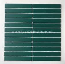 Gạch mosaic que đũa màu xanh