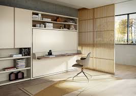 Amazing desk and murphy bed combination. Horizontal Double Murphy Bed With Desk And Bookcase Circe Board Clei