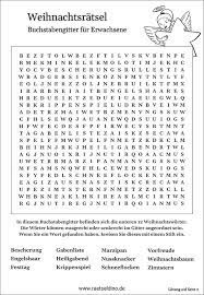In diesem buchstabengitter befinden sich 16 wörter. Weihnachtsratsel Fur Erwachsene Buchstabengitter