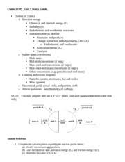 Nt1210 unit 7 student study guide. Chem Cp Study Guide Unit 7 Chem 1 Cp Unit 7 Study Guide Outline Of Topics O Reaction Energy Chemical And Thermal Energy E Enthalpy H Endothermic And Course Hero