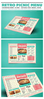 Retro Picnic Cardboard Food Menu Restaurant Menu Design Food Menu Menu Design Layout