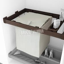 Entspricht wäschekorb schrank dem qualitätslevel, die sie als kunde in dieser preiskategorie erwarten können? Kit Waschekorb Und Rahmenfuhrungen Hilfsschalen Schrank Moka Farbige 564 614mm Emuca Bricolemar