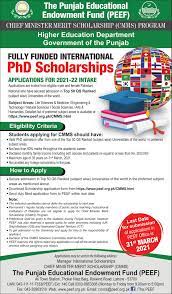 So, learn how to apply for the 2021 cbse scholarship using the scholarship application form and secure a scholarship before the. The Peef Fully Funded International Ph D Scholarships 2021 22