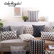 Aliexpress Com Buy Retro Decorative Pillow Black And White Geometric Home Decoration Pill Cushions On Sofa White Throw Pillow Covers Retro Decorative Pillows