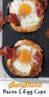 Sunshine Egg And Bacon Cups Recipe Bacon Cups Recipes Breakfast Time