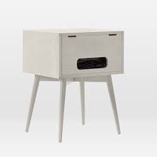 This end table with a modern elegant design, it features a drawer and bottom shelf for storage and display. Mid Century Nightstand