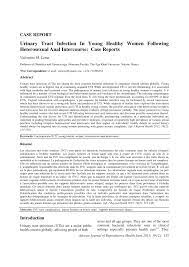 PDF) Urinary Tract Infection In Young Healthy Women Following Heterosexual Anal  Intercourse: Case Reports