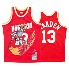James harden nba houston rockets throwback jersey stitched. James Harden 13 Red Jersey Houston Rockets Travis Sott X Houston Rockets Nba Remix Jersey