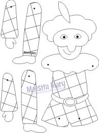 Per stampare il disegno da colorare. Marionetta Di Arlecchino Maestra Mary
