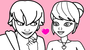 Find more coloring pages online for kids and adults of ladybug and marinette from miraculous ladybug coloring pages to print. Miraculous Ladybug Marinette And Luka Love Story Coloring Book Youtube