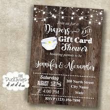 Diaper And Gift Card Shower Invitation Baby Shower Invite Diaper Baby Shower Invitations Best Baby Shower Gifts Baby Shower Invitation Wording