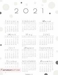 Then customize it the way you want it.your customized calendar is ready. Cute Free Printable Year At A Glance 2021 Calendar