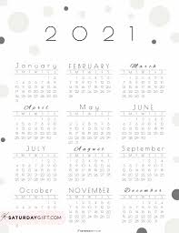 Free 2021 calendars that you can download, customize, and print. Cute Free Printable Year At A Glance 2021 Calendar
